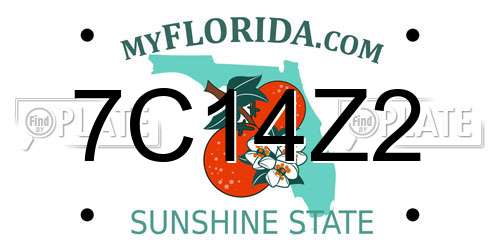 7C14Z2 Florida License Plate