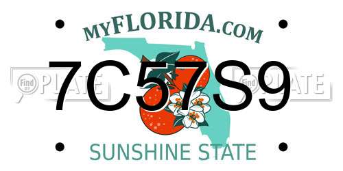 7C57S9 Florida License Plate