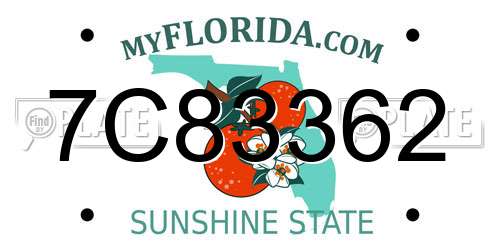 7C83362 Florida License Plate