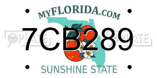 7CB289 Florida License Plate