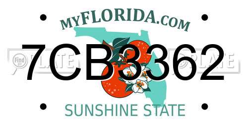7CB3362 Florida License Plate