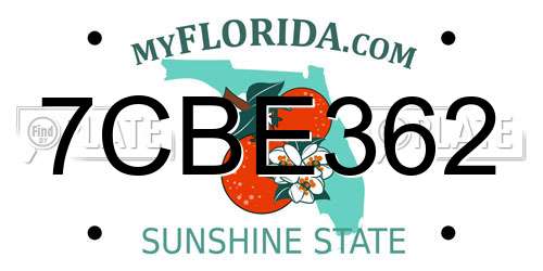 7CBE362 Florida License Plate