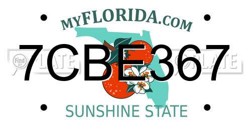 7CBE367 Florida License Plate