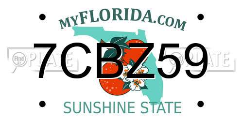7CBZ59 Florida License Plate