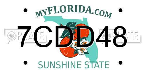 7CDD48 Florida License Plate