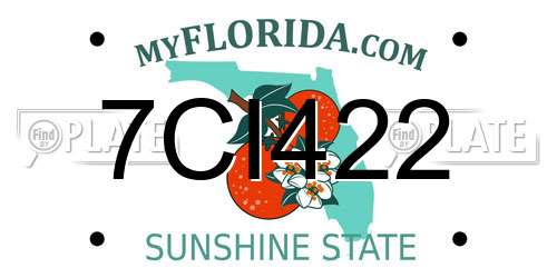 7CI422 Florida License Plate
