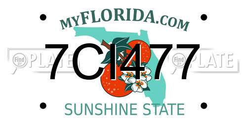 7CI477 Florida License Plate