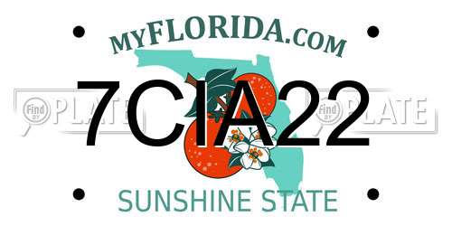7CIA22 Florida License Plate