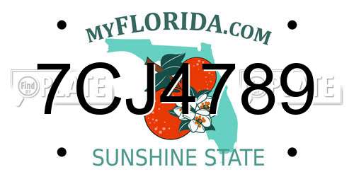 7CJ4789 Florida License Plate