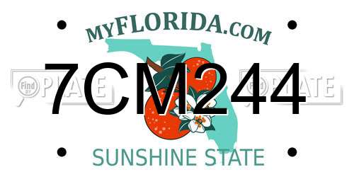 7CM244 Florida License Plate