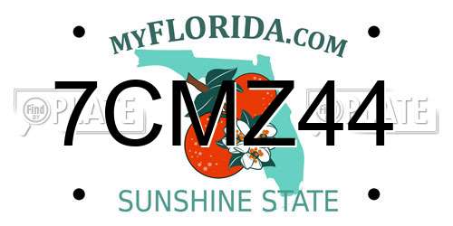 7CMZ44 Florida License Plate