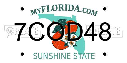 7COD48 Florida License Plate