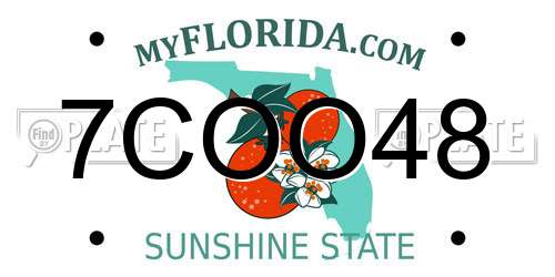 7COO48 Florida License Plate
