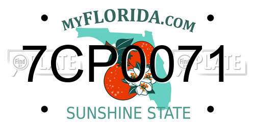 7CP0071 Florida License Plate