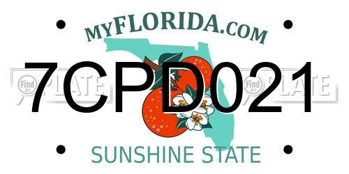 7CPD021 Florida License Plate