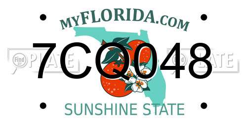 7CQ048 Florida License Plate