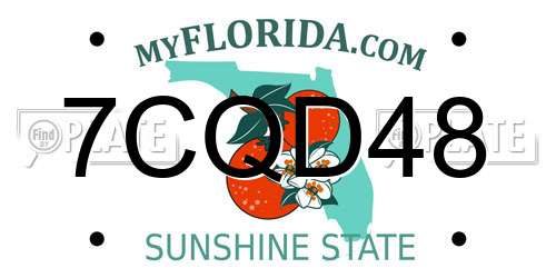 7CQD48 Florida License Plate