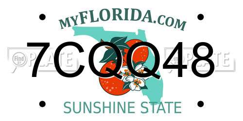 7CQQ48 Florida License Plate