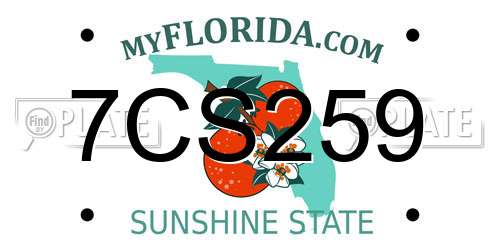 7CS259 Florida License Plate