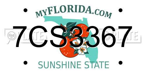 7CS3367 Florida License Plate