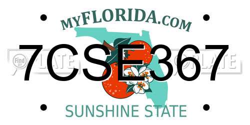 7CSE367 Florida License Plate