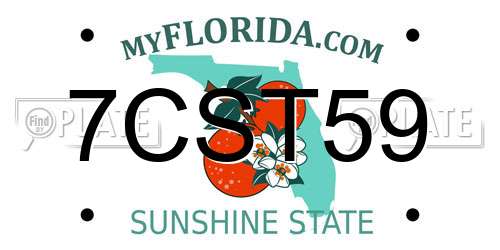 7CST59 Florida License Plate