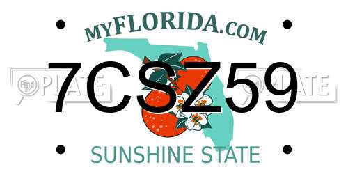7CSZ59 Florida License Plate