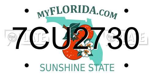 7CU2730 Florida License Plate