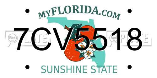 7CV5518 Florida License Plate