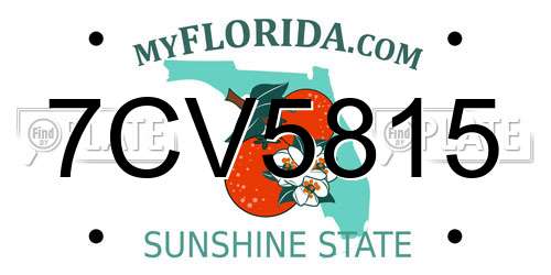 7CV5815 Florida License Plate