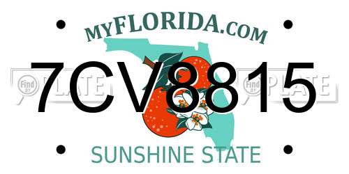 7CV8815 Florida License Plate