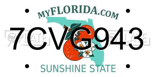7CVG943 Florida License Plate