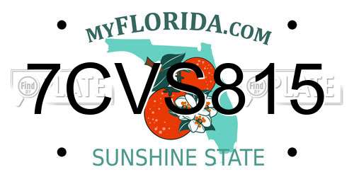 7CVS815 Florida License Plate