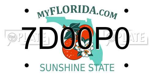 7D00P0 Florida License Plate
