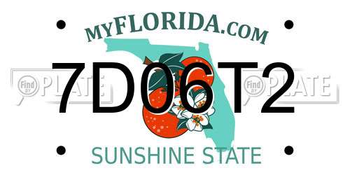 7D06T2 Florida License Plate