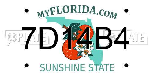 7D14B4 Florida License Plate
