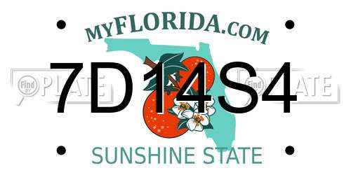7D14S4 Florida License Plate