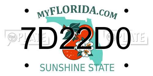 7D22D0 Florida License Plate