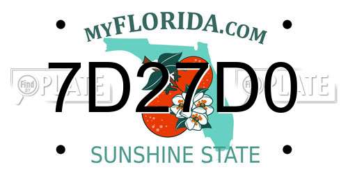 7D27D0 Florida License Plate