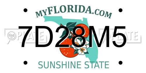 7D28M5 Florida License Plate