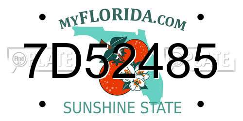 7D52485 Florida License Plate