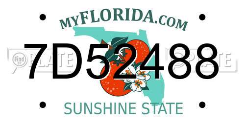 7D52488 Florida License Plate
