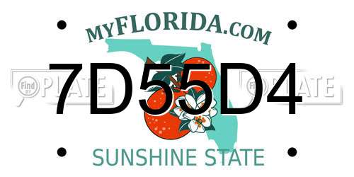 7D55D4 Florida License Plate