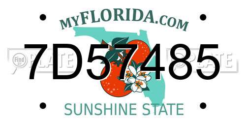 7D57485 Florida License Plate