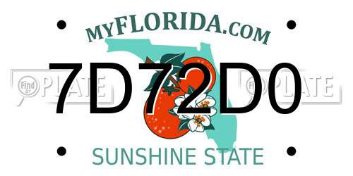 7D72D0 Florida License Plate