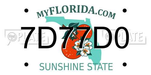 7D77D0 Florida License Plate