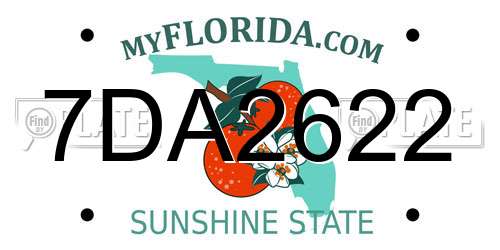 7DA2622 Florida License Plate