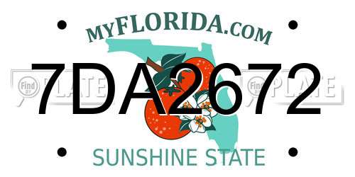 7DA2672 Florida License Plate