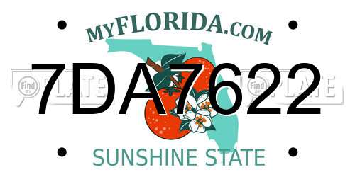 7DA7622 Florida License Plate