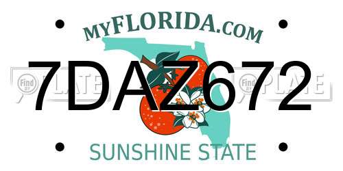 7DAZ672 Florida License Plate